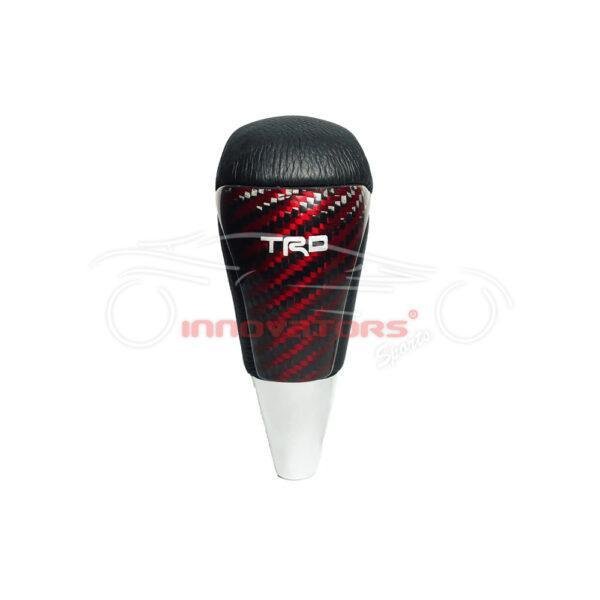 Toyota TRD Gear Knob Shifter Red Carbon Fiber With Black Leather